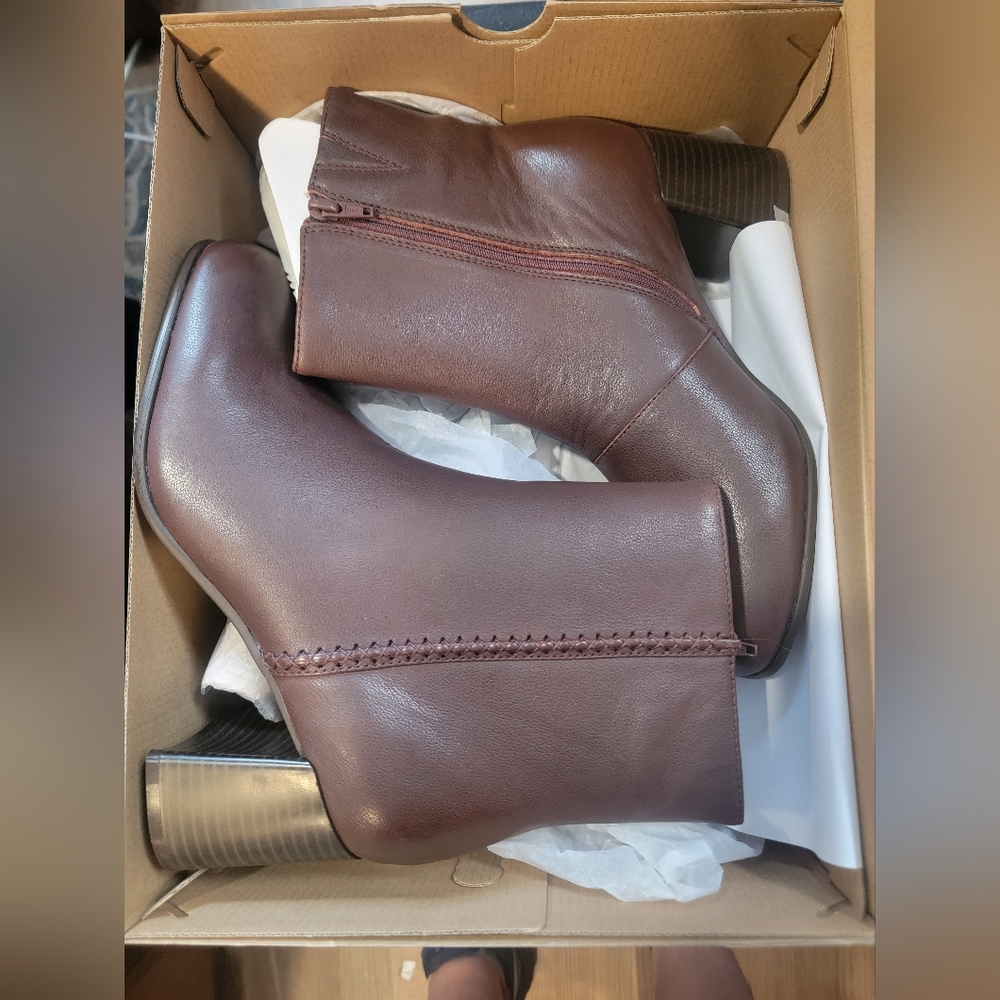 Clarks Brown Leather Ankle Boots